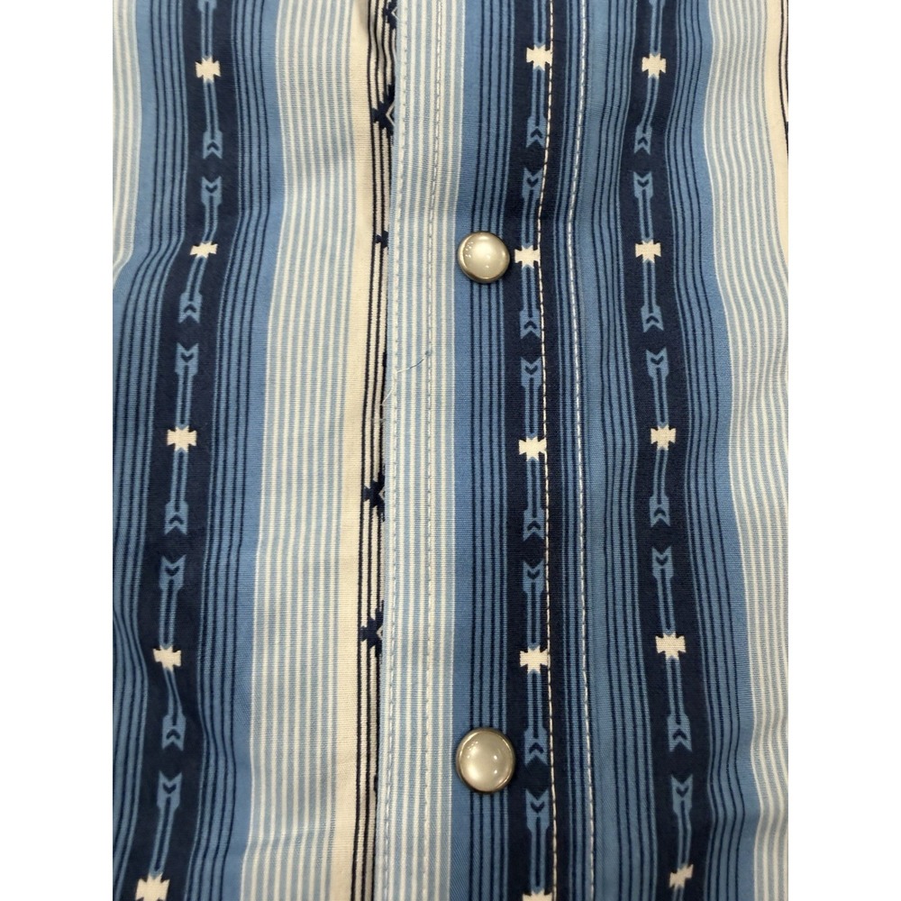 Wrangler Western Shirt Mens XL Pearl Snap Long Sleeve Striped NWT - Picture 6 of 11